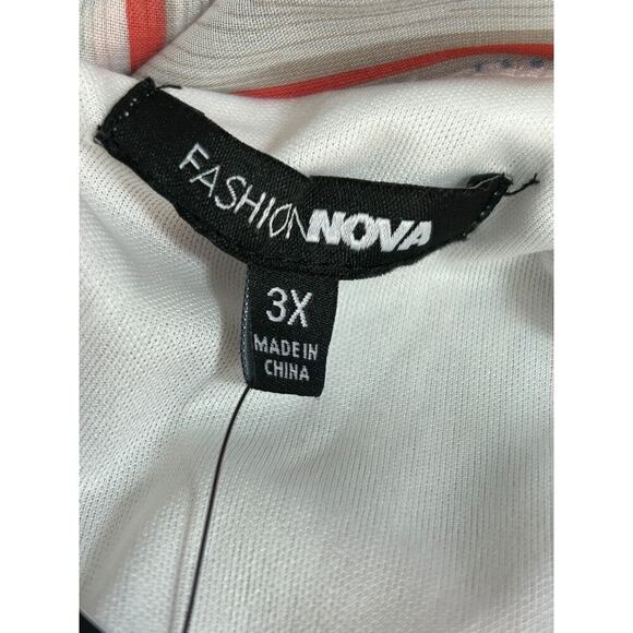 Fashion Nova Feels Like Destiny Maxi Dress Blue Combo Size 3X Asymmetrical - Picture 7 of 13